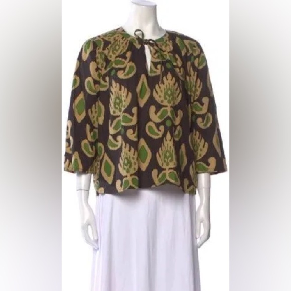 EUC Calypso St. Barth Islegence Printed Cotton Top size L